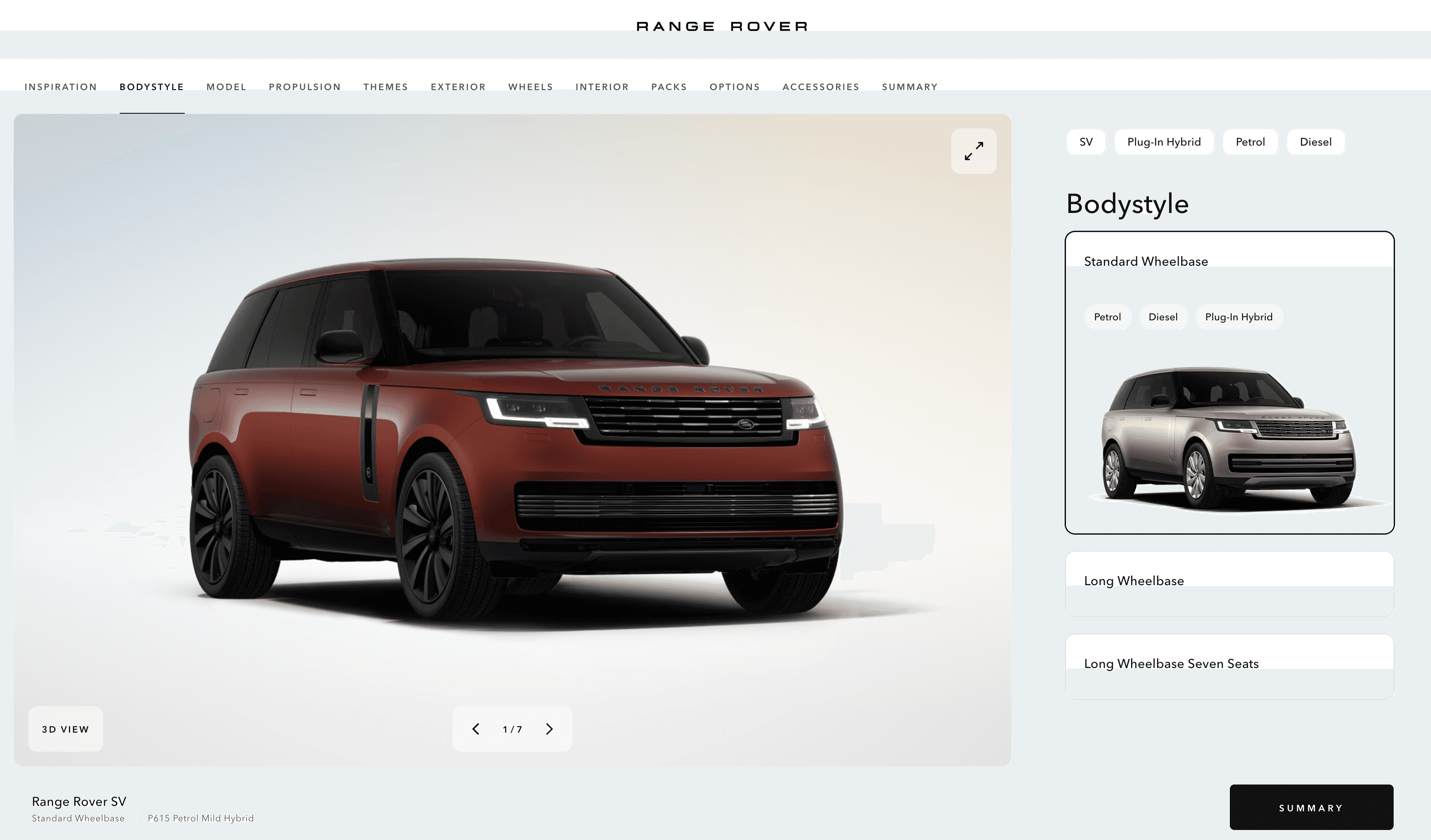 Land Rover Configurator